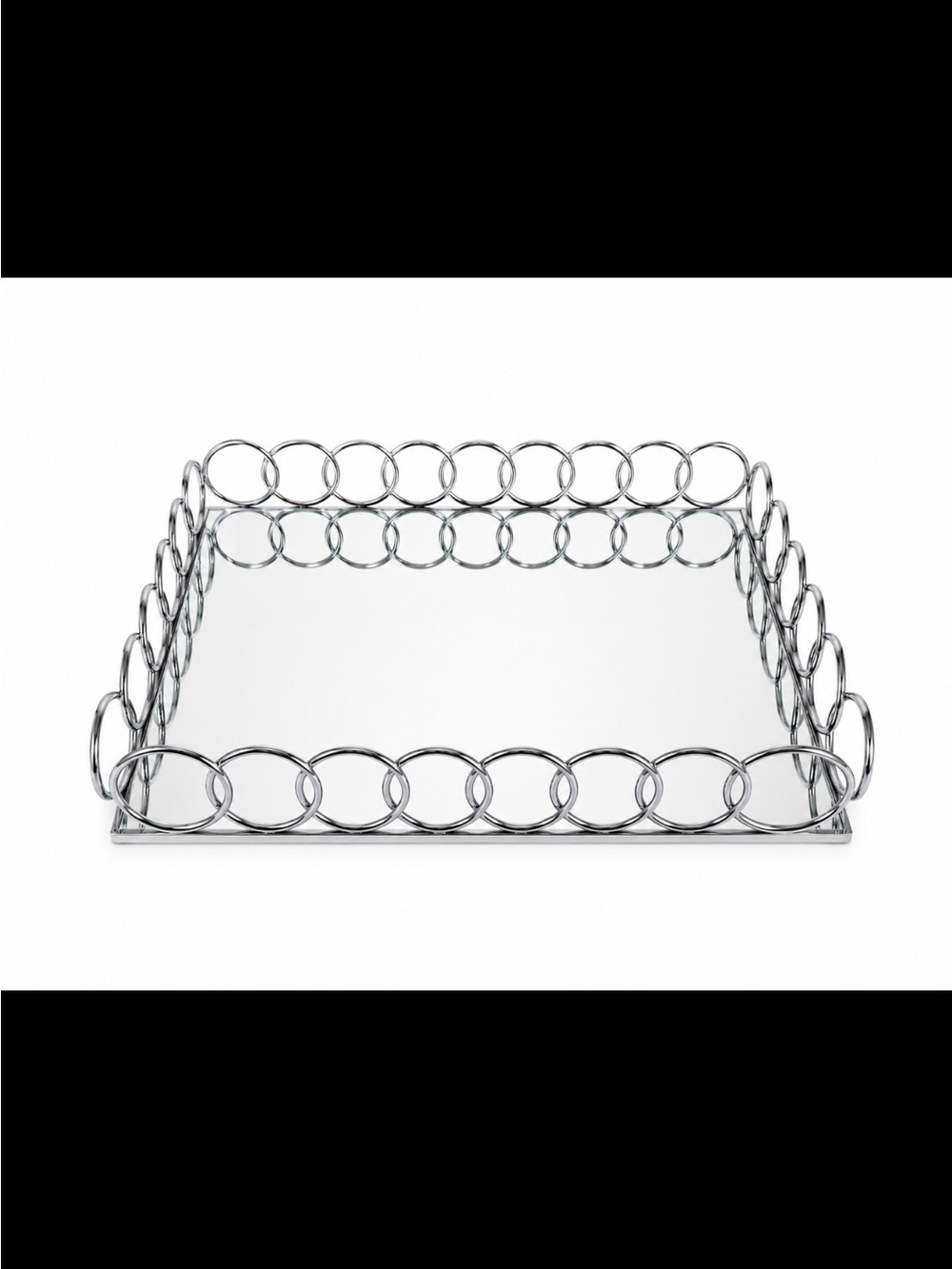 BRAND NEW American Atelier 1332766 Looped Square Mirror Tray, Silver